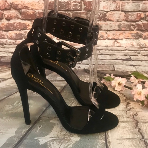Olivia Ferguson Shoes Olivia Ferguson Black Strap Ankle Buckle